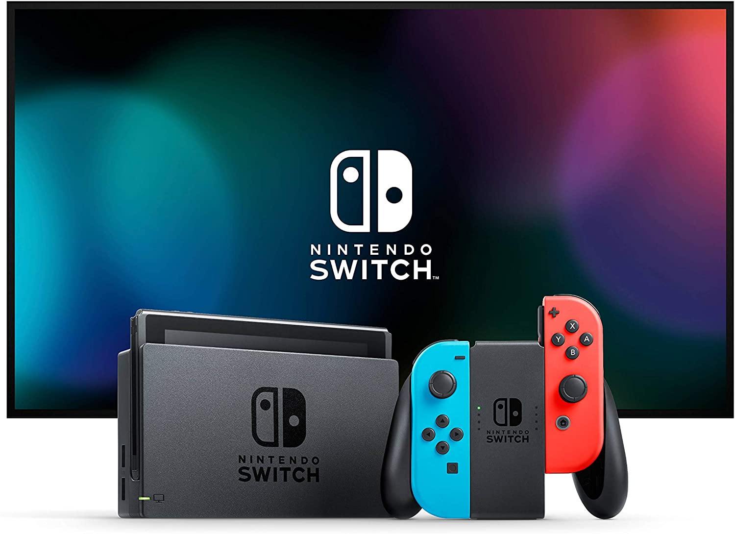 Newest Nintendo Switch Console with Neon Blue and Neon Red Joy-Con + Mario Kart 8 Deluxe - JOY2ESpree