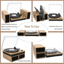 
                        
                          गैलरी व्यूवर में इमेज लोड करें, LP&amp;No.1 Retro Bluetooth Record Player with Stereo External Speakers - JOY2ESpree
                        
                      