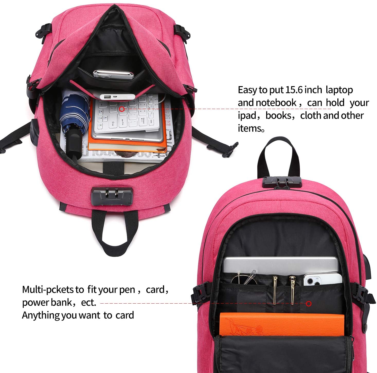 Laptop Backpack,Business Travel Anti Theft Backpack for Men Women with USB Charging Port