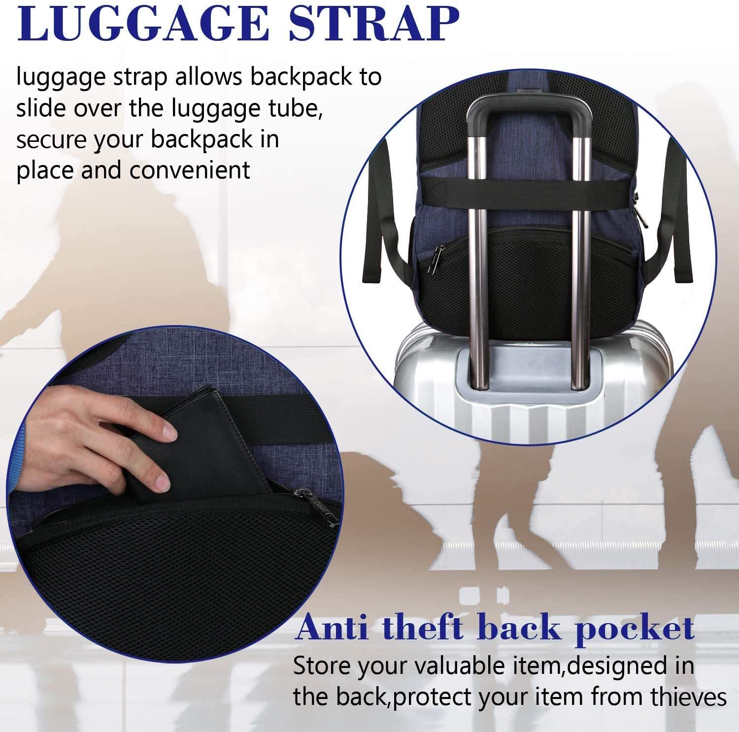 Matein Travel Laptop Backpack, Business Anti Theft Slim Durable Laptops Backpack