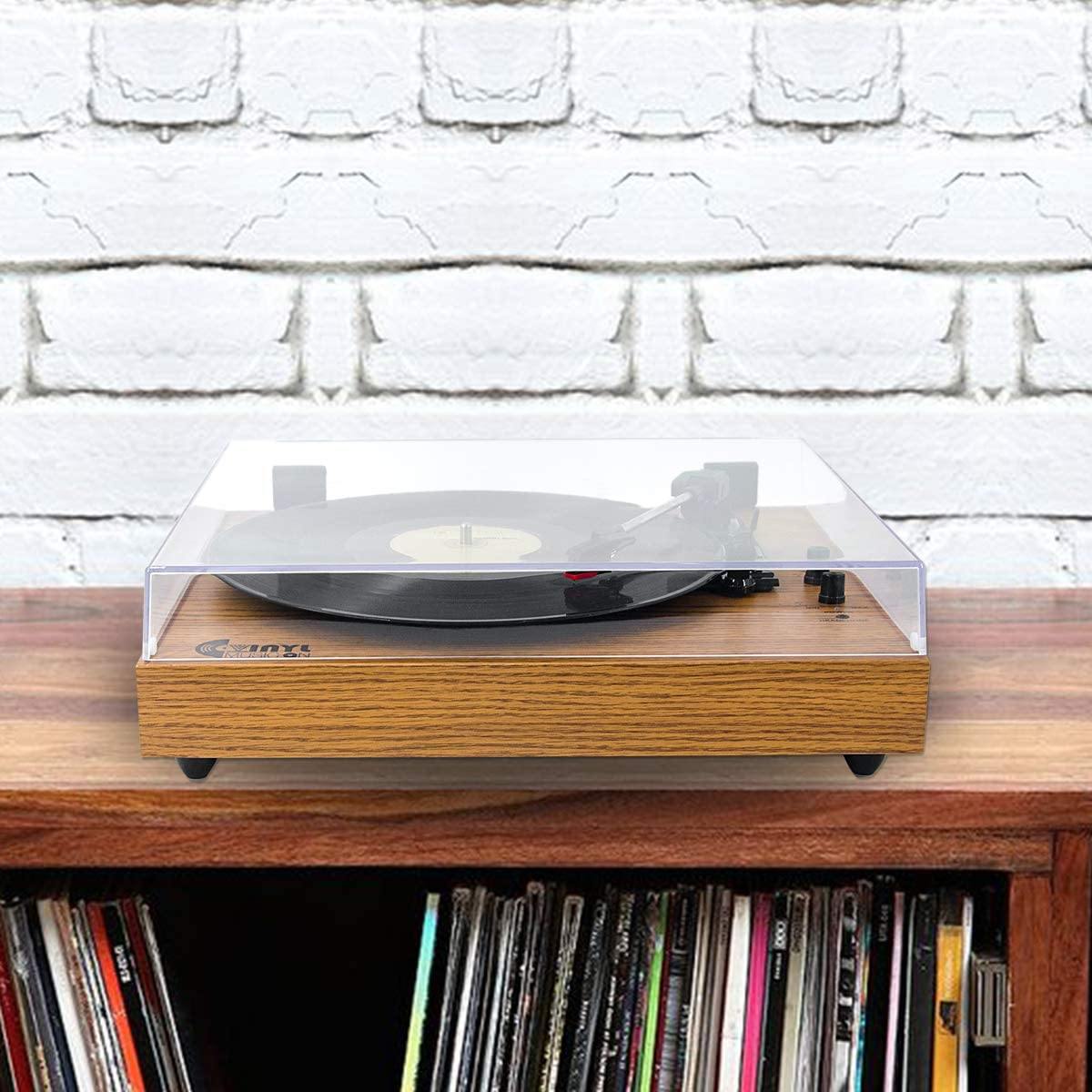 Retro Record Player for 33/45/78 RPM Vinyl Records,Bluetooth Belt-Drive Turntable - JOY2ESpree