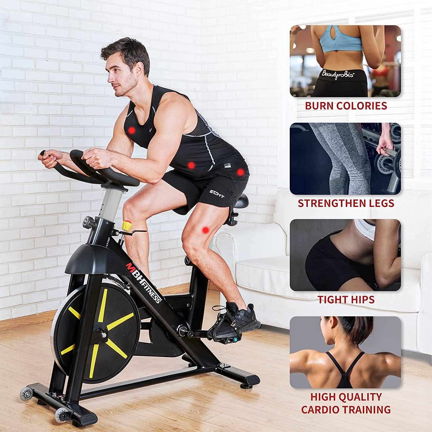 MBH Fitness Magnetic Exercise Bike Stationary, Indoor Cycling Bike for Home Gym Use - JOY2ESpree