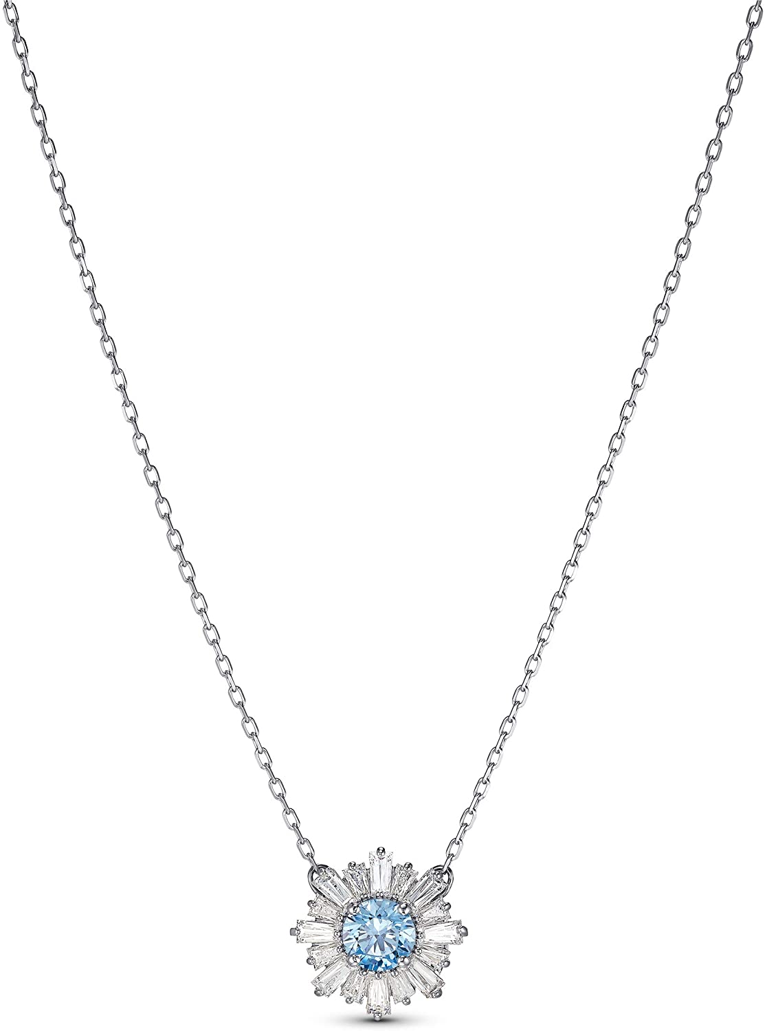 SWAROVSKI Women's Sunshine Jewelry Collection, Rhodium Finish, Blue Crystals, Clear Crystals - JOY2ESpree