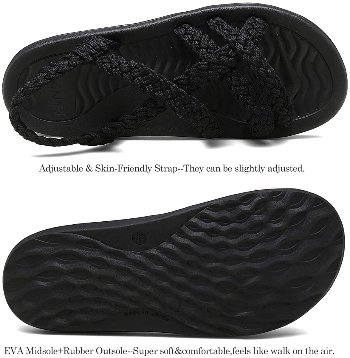 MEGNYA Women's Comfortable Walking Sandals with Arch Support Waterproof for Walking/Hiking/Travel/Wedding/Water Spot/Beach