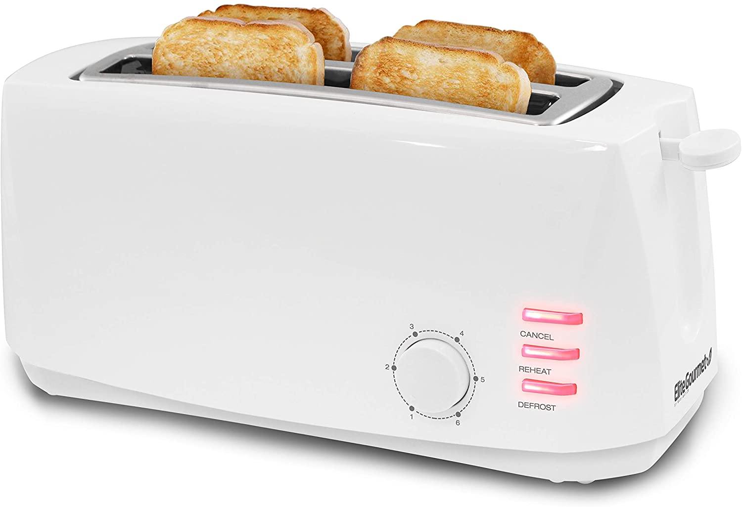 Elite Gourmet ECT-4829 Maxi-Matic 4 Slice Long Toaster 6 Toast Settings - JOY2ESpree
