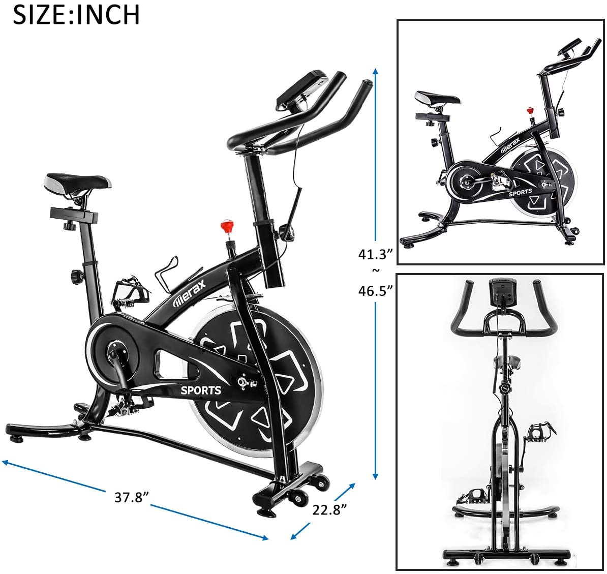 Merax Exercise Bike Spin Bike Stationary Indoor Cycling Bike Workout Bike for Home Use - JOY2ESpree