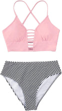 
                        
                          Load image into Gallery viewer, CUPSHE Women’s Bikini Swimsuit Floral Print Lace Up Strappy Two Piece Bathing Suit
                        
                      