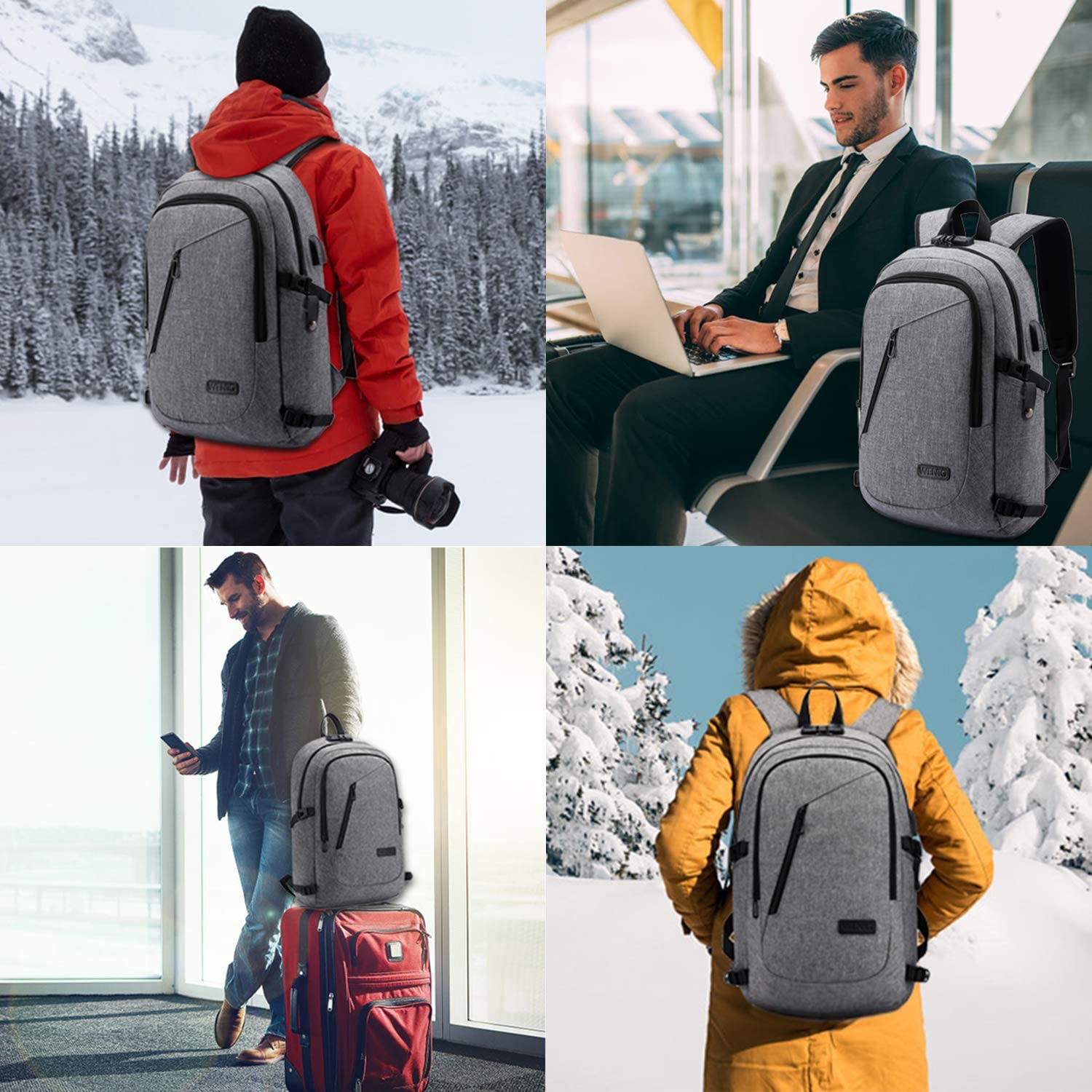 Laptop Backpack,Business Travel Anti Theft Backpack for Men Women with USB Charging Port