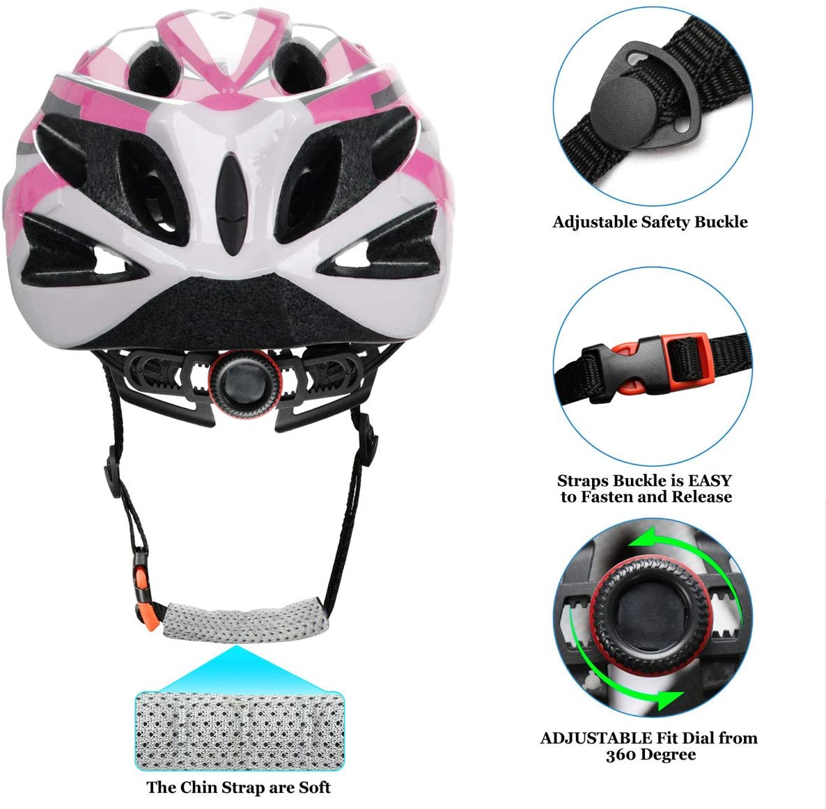 AGH Adult Adjustable Helmet,CPSC Certified for Mountain Road Bicycle Helmet with Detachable Visor for Men Women