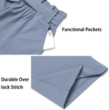
                        
                          Load image into Gallery viewer, Freeprance Women's Pants Casual Trouser Paper Bag Pants Elastic Waist Slim Pockets
                        
                      