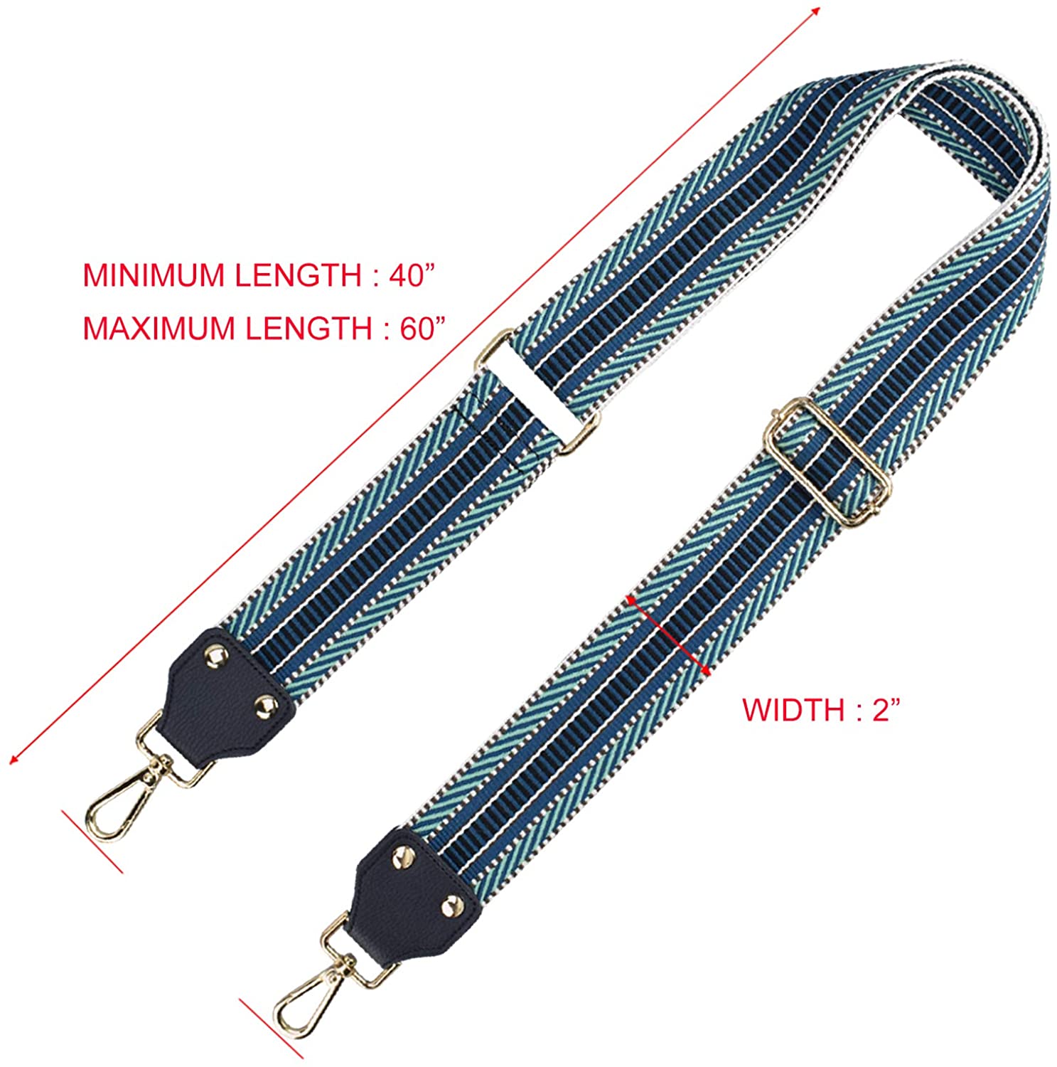 Bag/Purse Strap Replacement Crossbody Shoulder For Women Adjustable Jacquard Woven Cotton Guitar Strap Banjo Strap Style