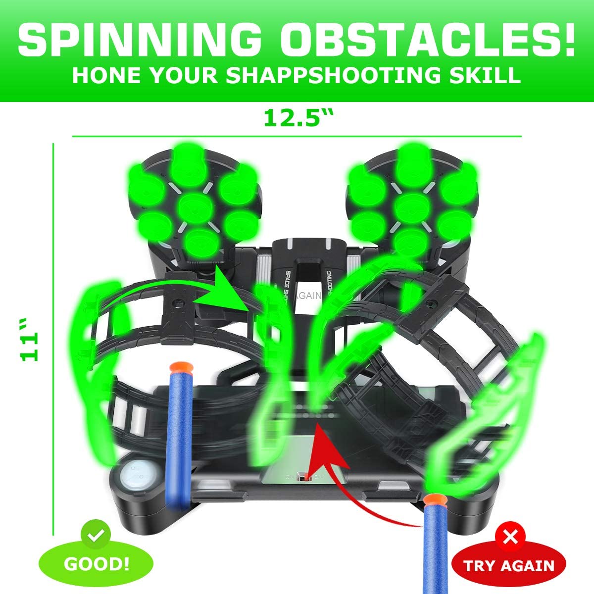 X TOYZ Digital Targets for Nerf Guns - Electronic Running Target Auto Rest for Shooting Practice, Ideal Gift for Kids, Boys & Girls (V2)