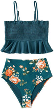 
                        
                          Muat gambar ke penampil Galeri, CUPSHE Women's High Waist Bikini Swimsuit Ruffle Smock Floral Print Two Piece Bathing Suit
                        
                      