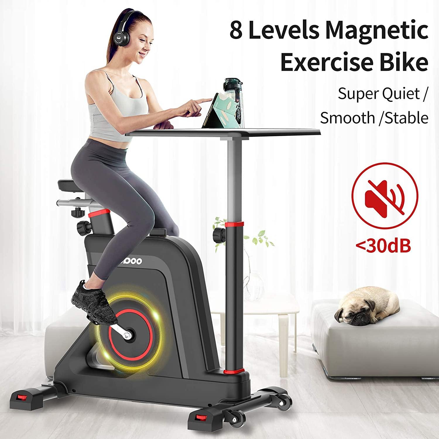pooboo Desk Cycle Exercise Bike Indoor Cycling Bike Adjustable Magnetic Resistance Stationary Bike for Home Office - JOY2ESpree