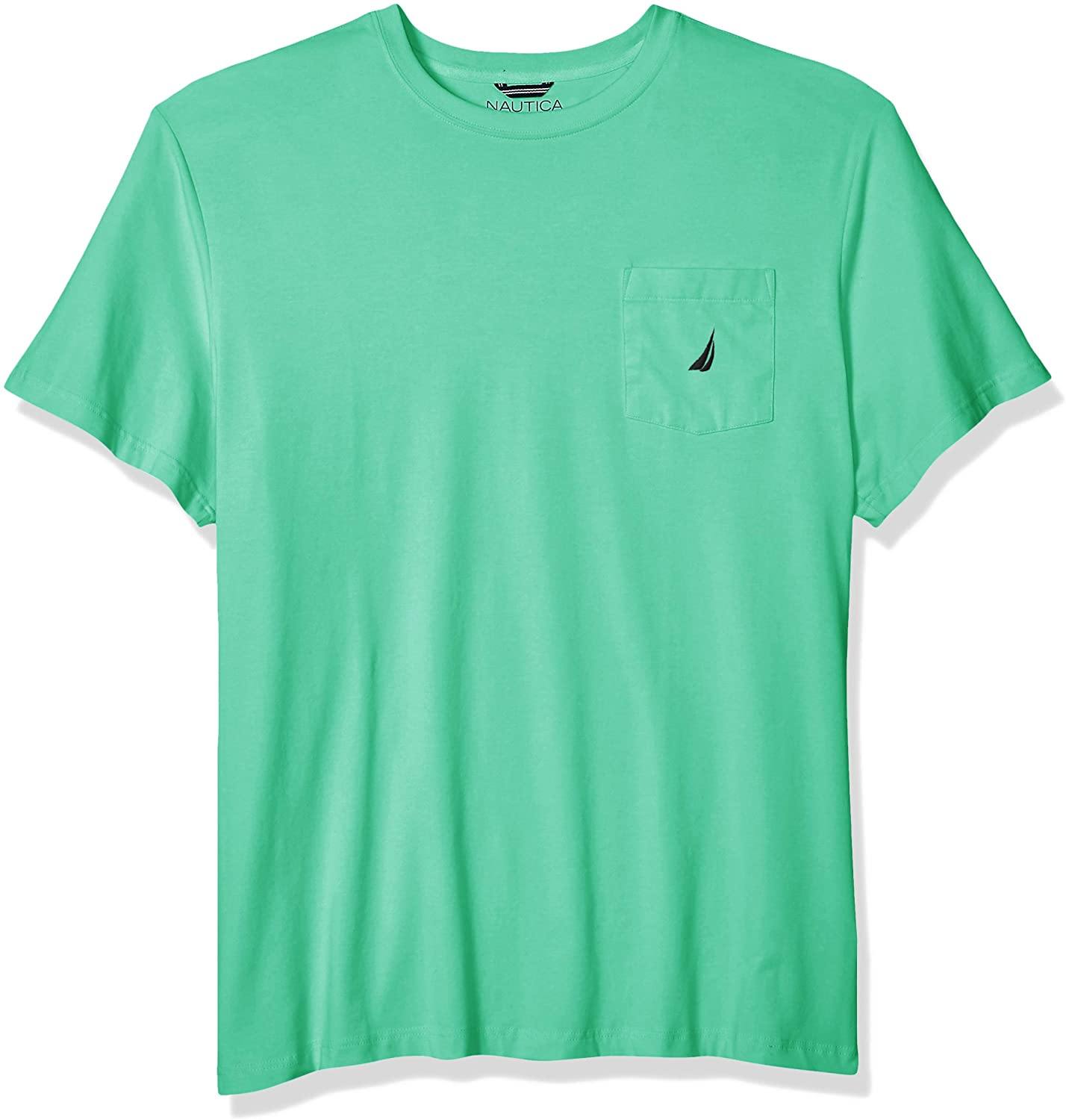 Nautica Men's Solid Crew Neck Short-Sleeve Pocket T-Shirt - JOY2ESpree