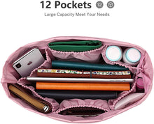 
                        
                          Load image into Gallery viewer, bridawn Nylon Tote Organizer Purse Insert Pocketbook Organizer Insert Handbag Divider with Handles Zipper Closure
                        
                      