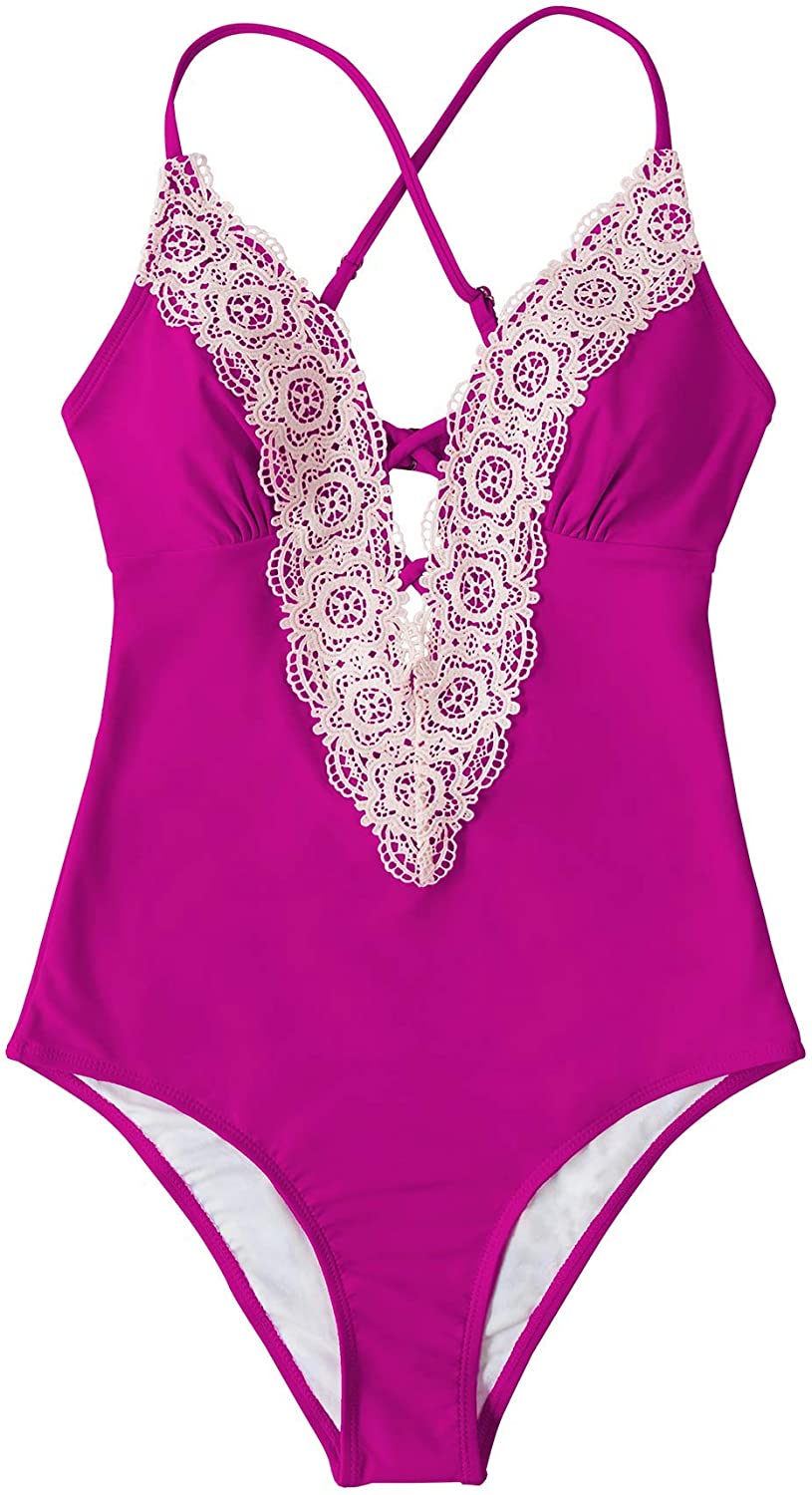 CUPSHE Fashion Women's Ladies Vintage Lace Bikini Sets Beach Swimwear Bathing Suit