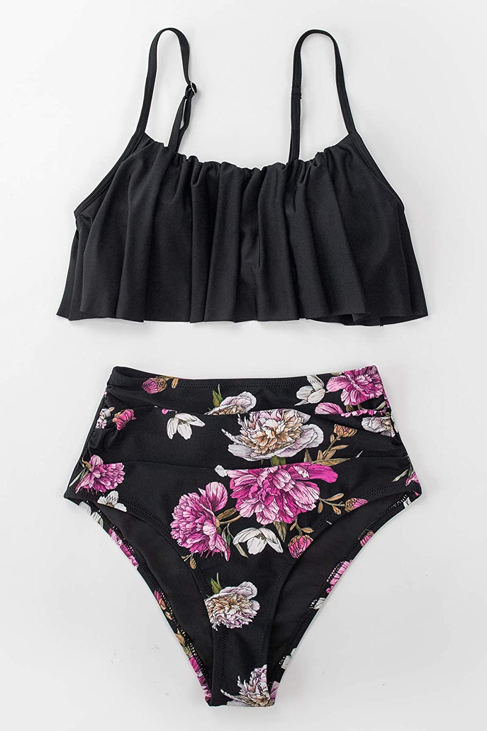 CUPSHE Women's High Waisted Falbala Bikini Set