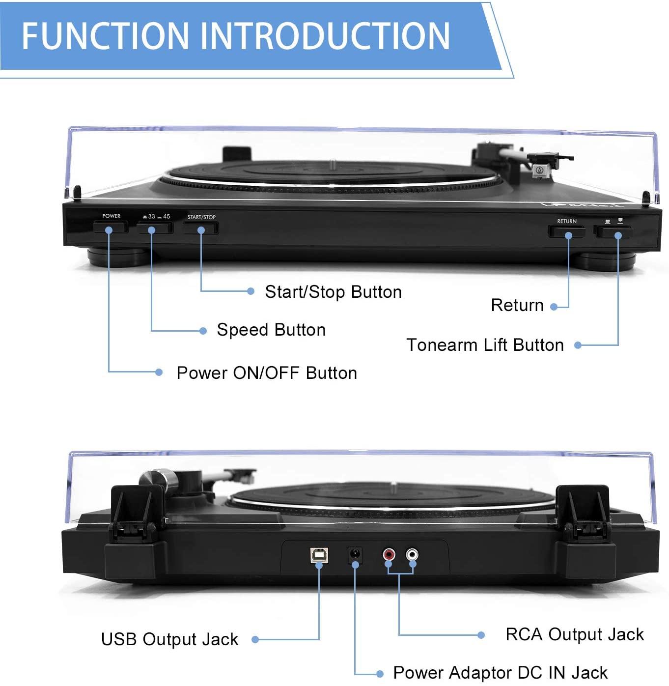 LP&No.1 Bluetooth Record Player with USB Play and Recording - JOY2ESpree