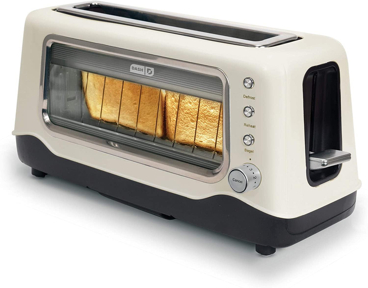 Dash Clear View Toaster: Extra Wide Slot Toaster with Stainless Steel Accents + See Through Window - JOY2ESpree