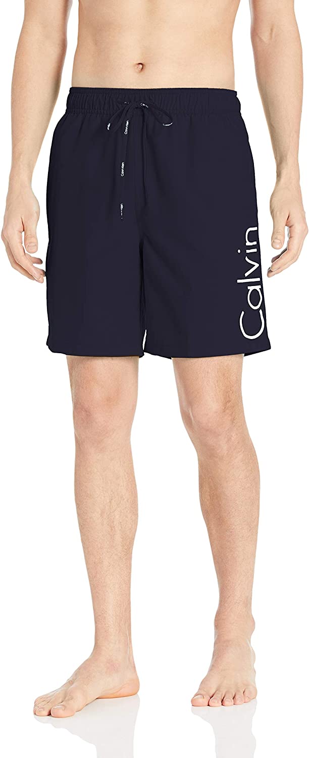 Calvin Klein Men's 7 Inch Elastic Waist Quick Dry Swim Trunk