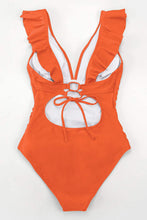 
                        
                          Muat gambar ke penampil Galeri, CUPSHE Women's V Neck One Piece Swimsuit Ruffled Lace Up Monokini
                        
                      