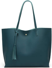 
                        
                          將圖片載入圖庫檢視器 Women's Soft Faux Leather Tote Shoulder Bag from Dreubea, Big Capacity Tassel Handbag
                        
                      