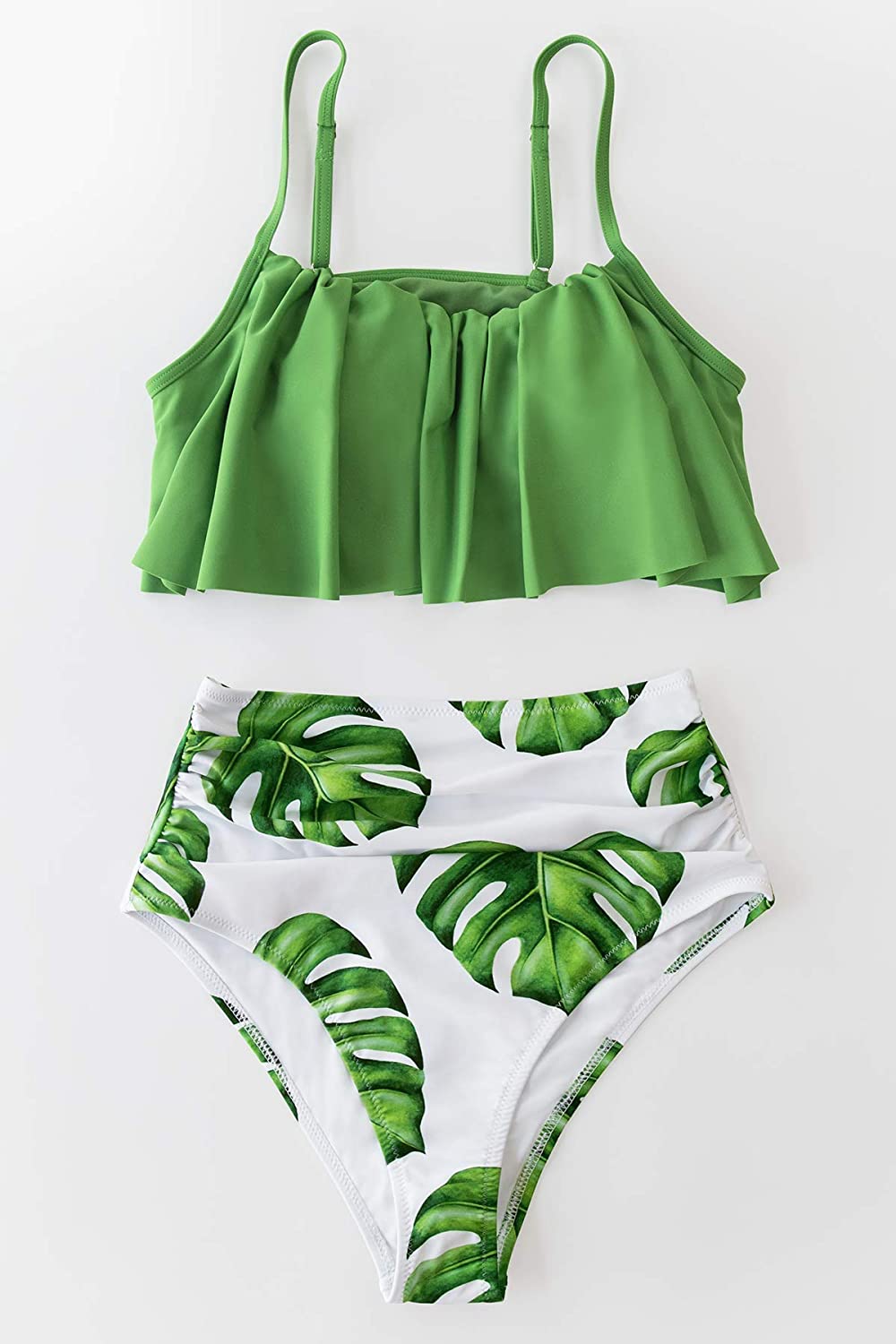 CUPSHE Women's High Waisted Falbala Bikini Set