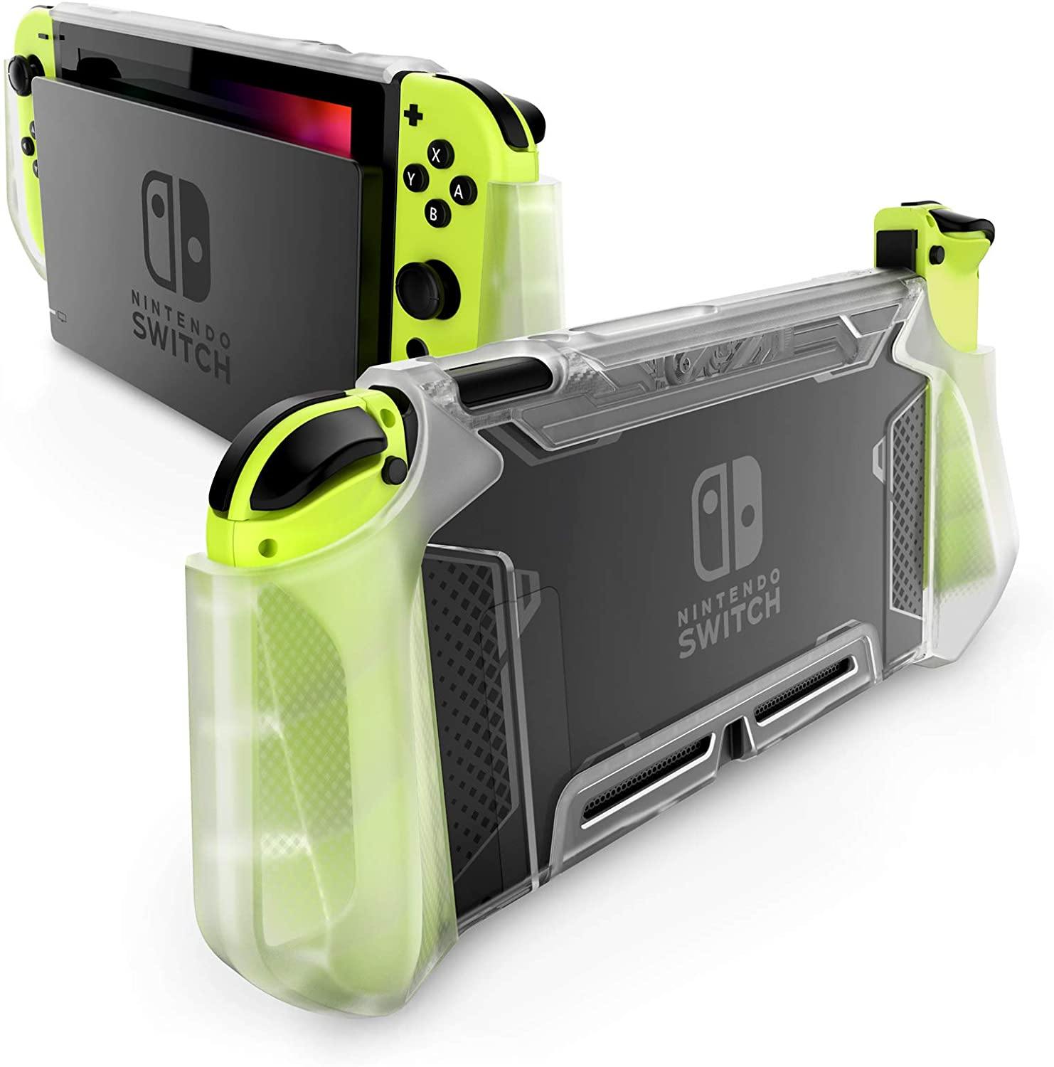 Mumba Dockable Case Compatible for Nintendo Switch, [Blade Series] TPU Grip Protective Cover Case with Ergonomic Design and Comfort Grip (Clear) - JOY2ESpree