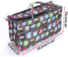 
                        
                          Load image into Gallery viewer, BTSKY New Printing Handbag Organizers Inside Purse Insert-High Capacity 13 Pockets Bag Tote Organizer with Handle Peacock Flower
                        
                      