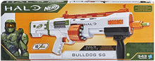 
                        
                          Load image into Gallery viewer, NERF Halo Bulldog SG Dart Blaster -- Pump-Action, Rotating 10-Dart Drum, Tactical Rails, 10 Official Elite Darts, Skin Unlock Code
                        
                      