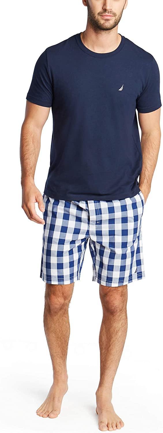 Nautica Men's Soft Woven 100% Cotton Elastic Waistband Sleep Pajama Short - JOY2ESpree