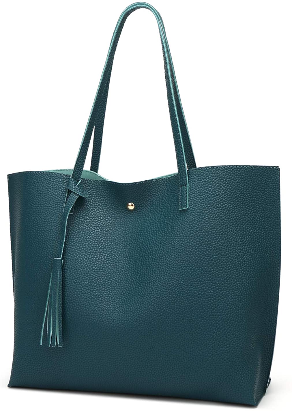 Women's Soft Faux Leather Tote Shoulder Bag from Dreubea, Big Capacity Tassel Handbag