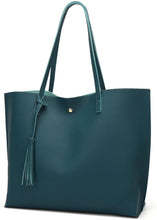 
                        
                          將圖片載入圖庫檢視器 Women's Soft Faux Leather Tote Shoulder Bag from Dreubea, Big Capacity Tassel Handbag
                        
                      