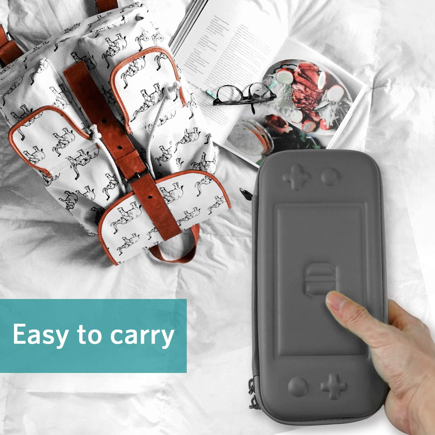 CoBak Carrying Case for Nintendo Switch Lite - with 1 Screen Protector, 1 Grip Case and 4 Thumb Grip Caps. - JOY2ESpree