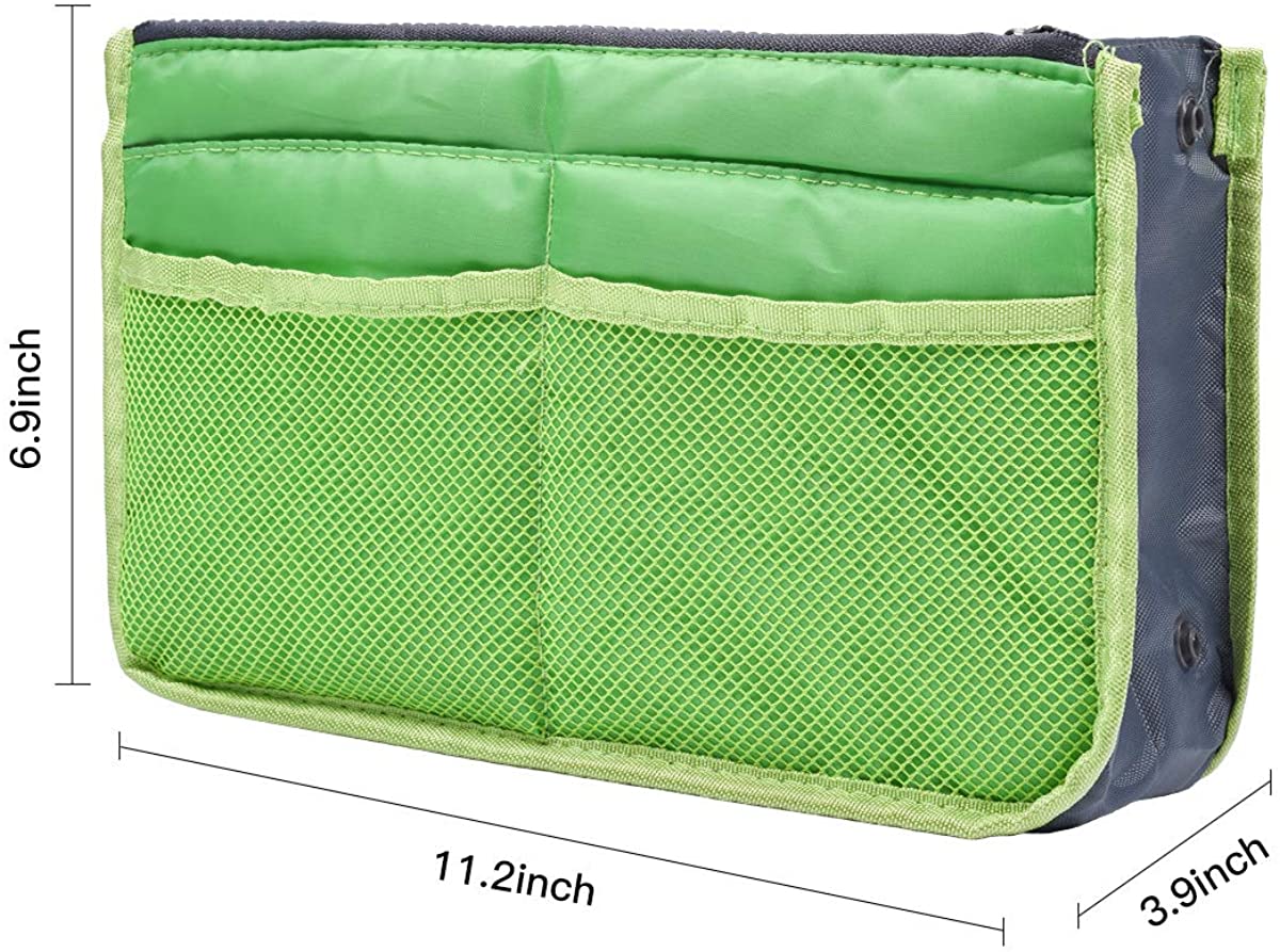 koboome Women Travel Insert Handbag Organiser Purse Large Liner Organizer Tidy BagTravel Double Zipper Cosmetic Bag