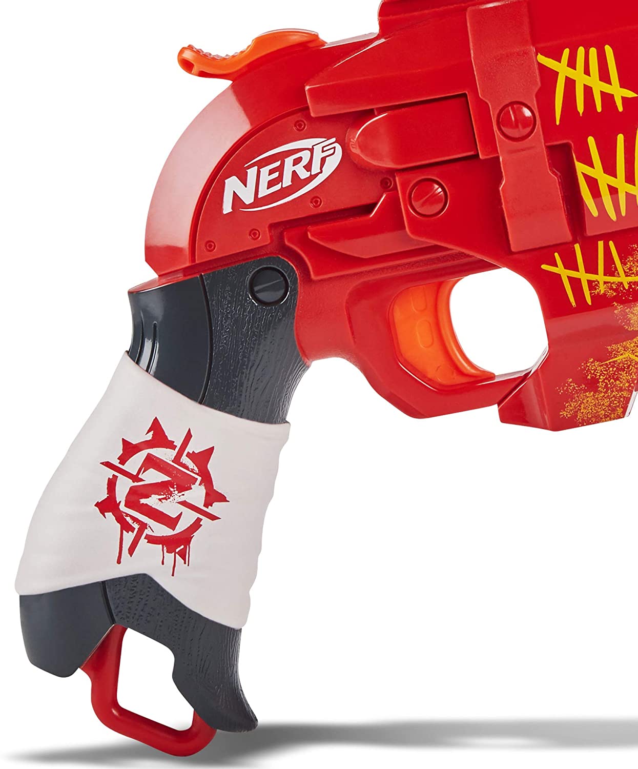 NERF Zombie Strike Hammershot Blaster -- Pull-Back Hammer-Blasting Action, 5 Official Zombie Strike Darts -- Stripes Color Scheme (Amazon Exclusive)