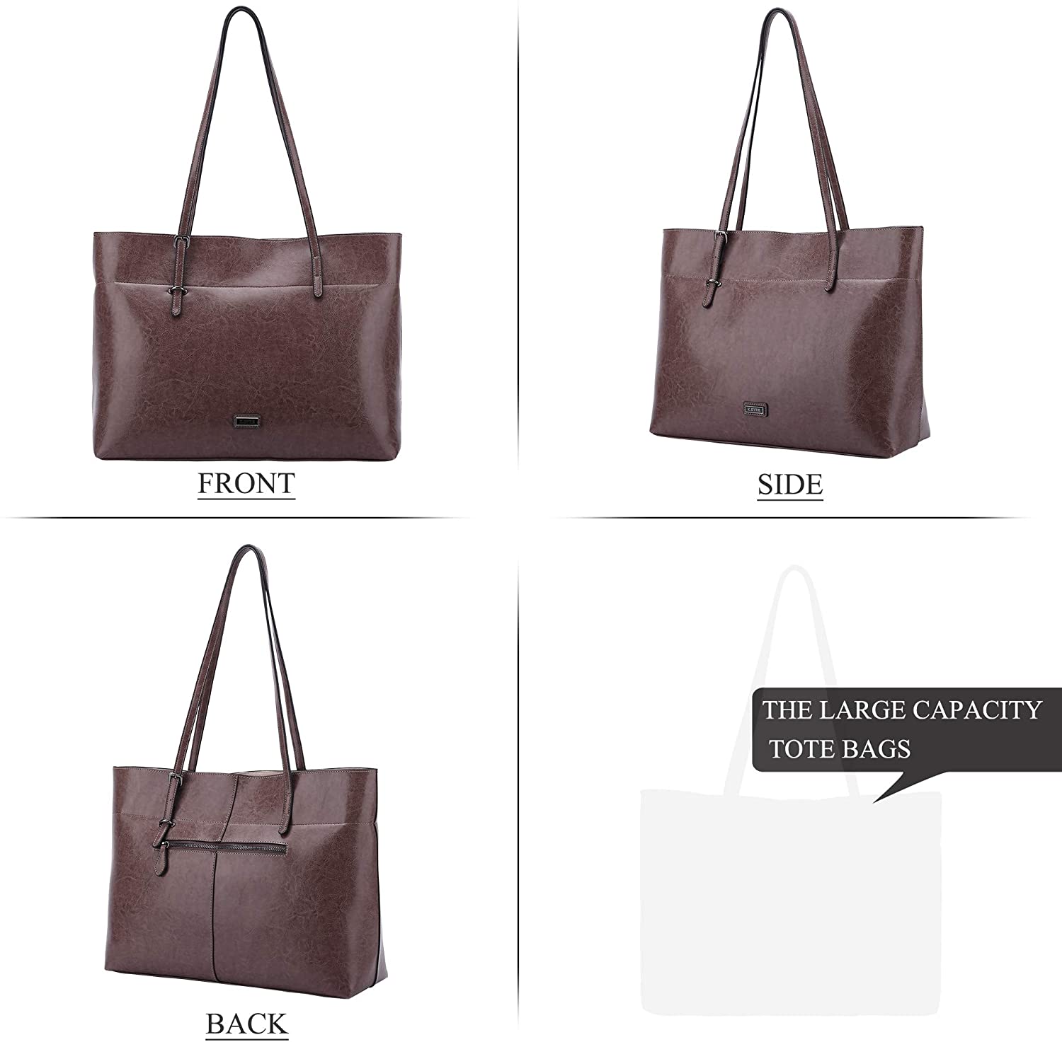 K.EYRE Women's Soft Faux Leather Tote Bag Purse Handbags Wallet Tote Shoulder Bag Purse Large Capacity