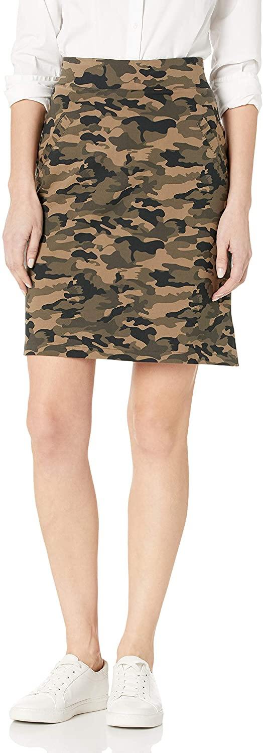 Jag Jeans Women's Ashley Pull on Ponte Camo Skort