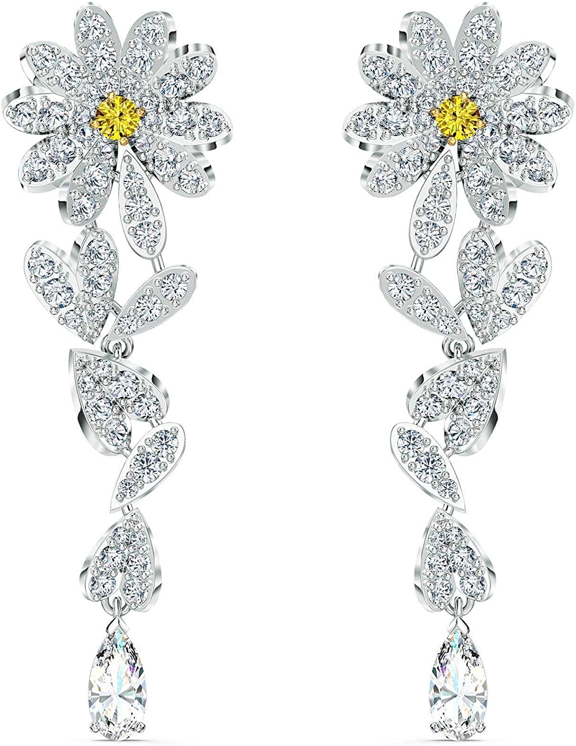 SWAROVSKI Women's Eternal Flower Jewelry Collection, Yellow Crystals, Clear Crystals - JOY2ESpree