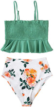 
                        
                          Muat gambar ke penampil Galeri, CUPSHE Women's High Waist Bikini Swimsuit Ruffle Smock Floral Print Two Piece Bathing Suit
                        
                      