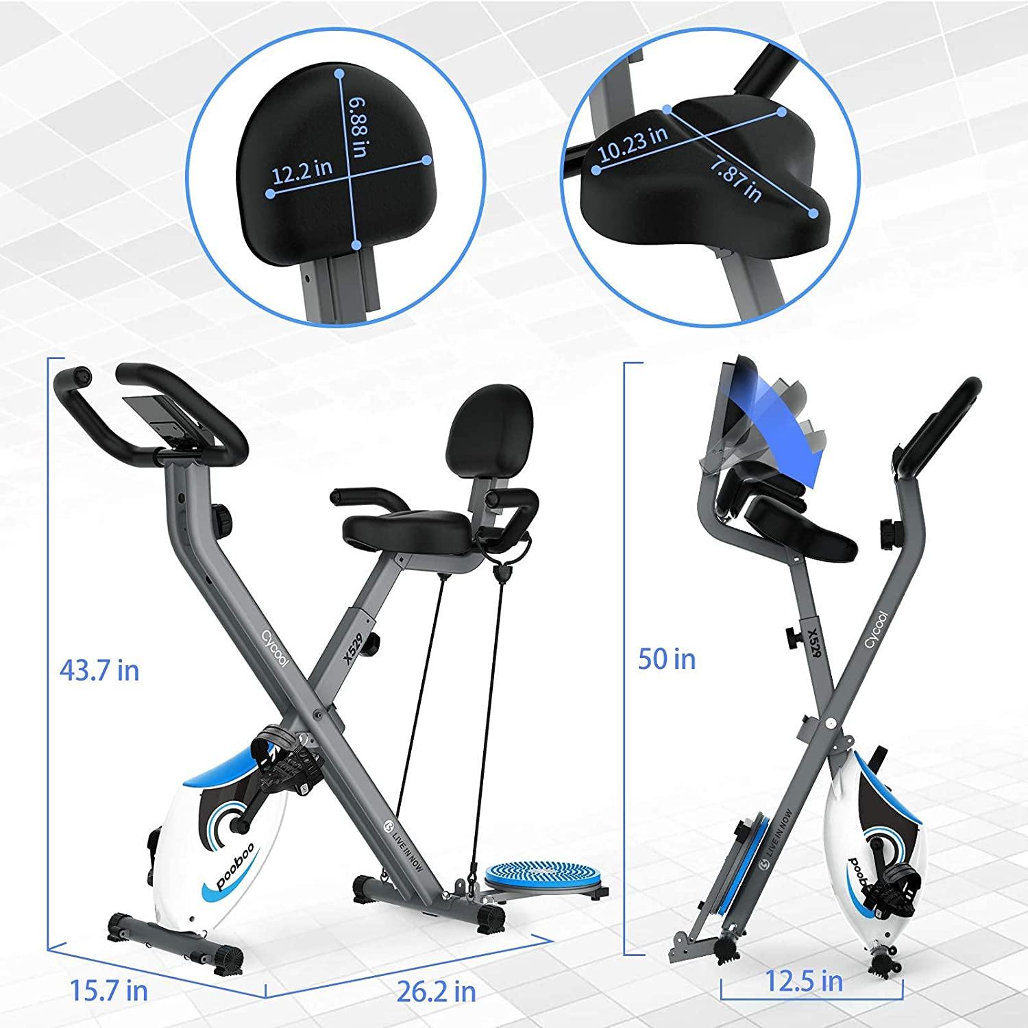 cycool Foldable Exercise Bike Magnetic Stationary Bikes Indoor Cardio Training Cycle - JOY2ESpree
