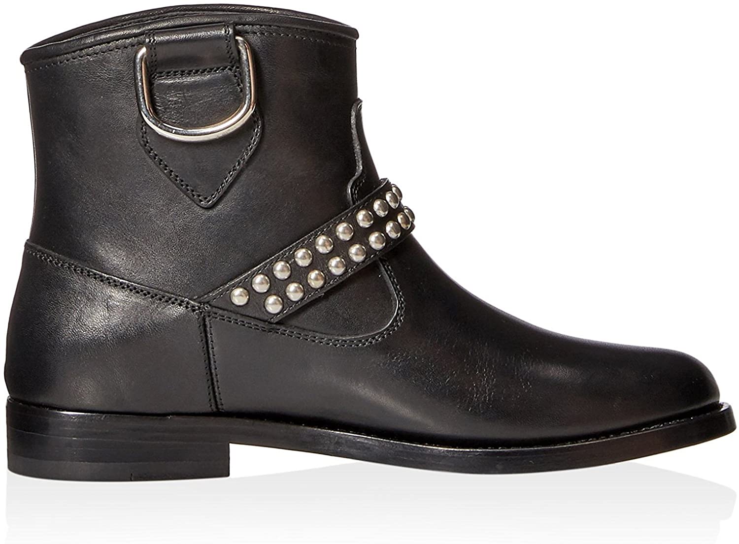 SAINT LAURENT Women's Motorcycle Studded Strap Boot