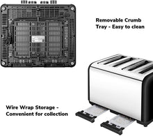 
                        
                          Cargar imagen en el visor de la galería, Toaster 4 Slice, CUSINAID 4 Wide Slots Stainless Steel Toasters with Reheat Defrost Cancel Function, 7-Shade Setting, Blue - JOY2ESpree
                        
                      