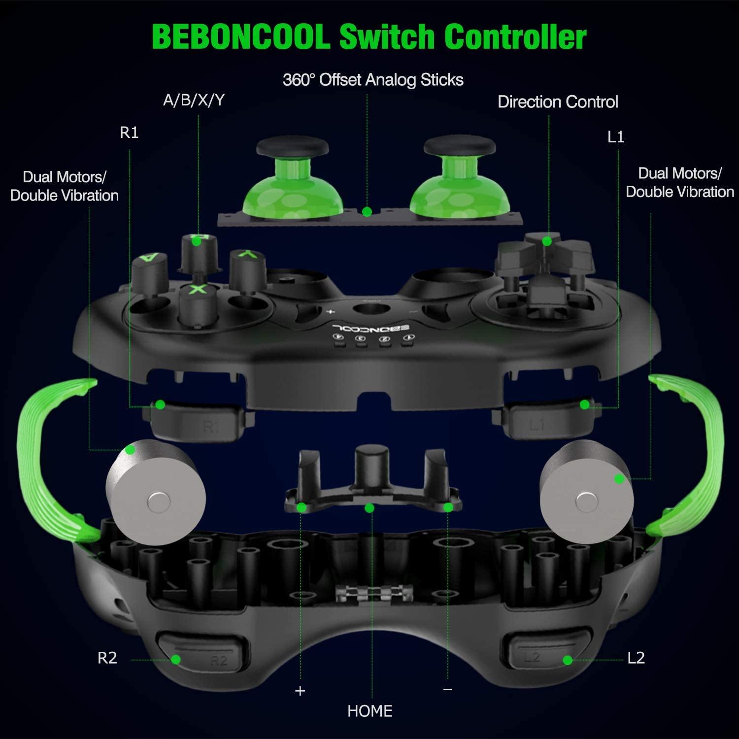 BEBONCOOL Wireless Pro Controller for Switch, Wireless Controller for Switch Pro Controller with Vibration - JOY2ESpree