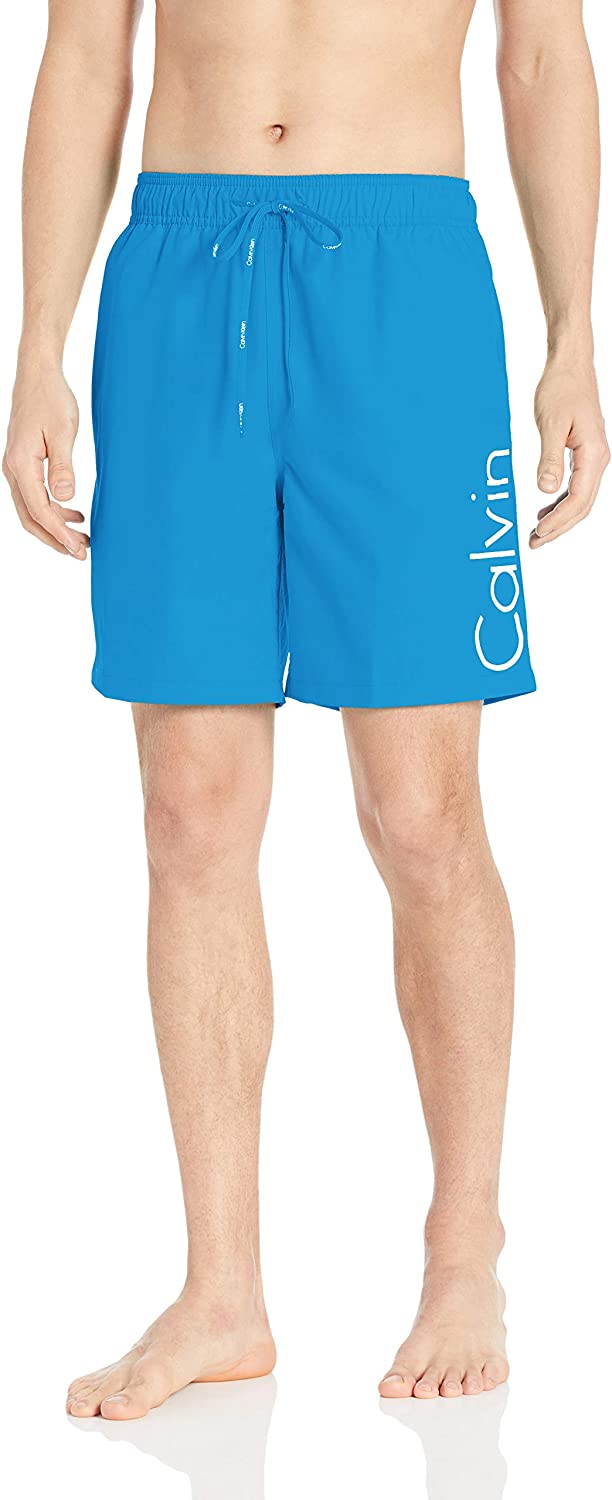 Calvin Klein Men's 7 Inch Elastic Waist Quick Dry Swim Trunk