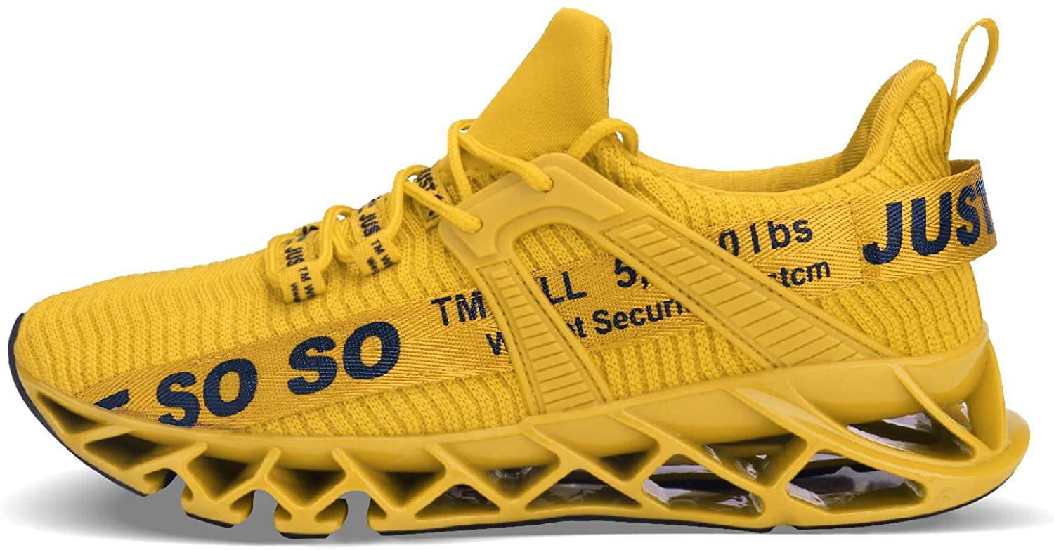 JSLEAP Mens Running Shoes Walking Non Slip Blade Type Sneakers