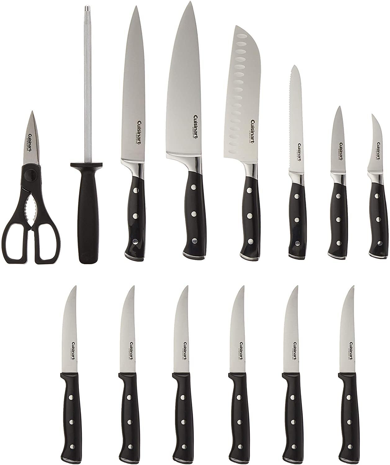 Cuisinart C77WTR-15P Classic Forged Triple Rivet, 15 Piece Set, White - JOY2ESpree