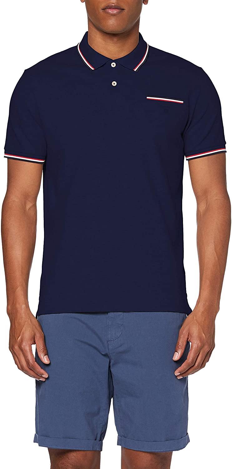 GANT Men's 3 Color Tipping Pique Short Sleeve Rugger (252161) - JOY2ESpree