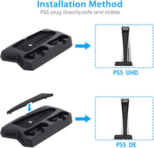 
                        
                          Load image into Gallery viewer, PS5 Console Cooling Fan, Arespark Playstation5 Vertical Edition Console Cooling Stand with Dualsense Controller Charge Station &amp; Game Slots - JOY2ESpree
                        
                      